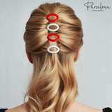 Parcelona French Eggie Oval Shell Mini Side Slide Barrette Hair Clips - 4 Pieces