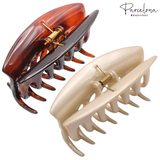 Parcelona French Arch Medium 3 1/4" Celluloid Hair Claw for Women & Girls