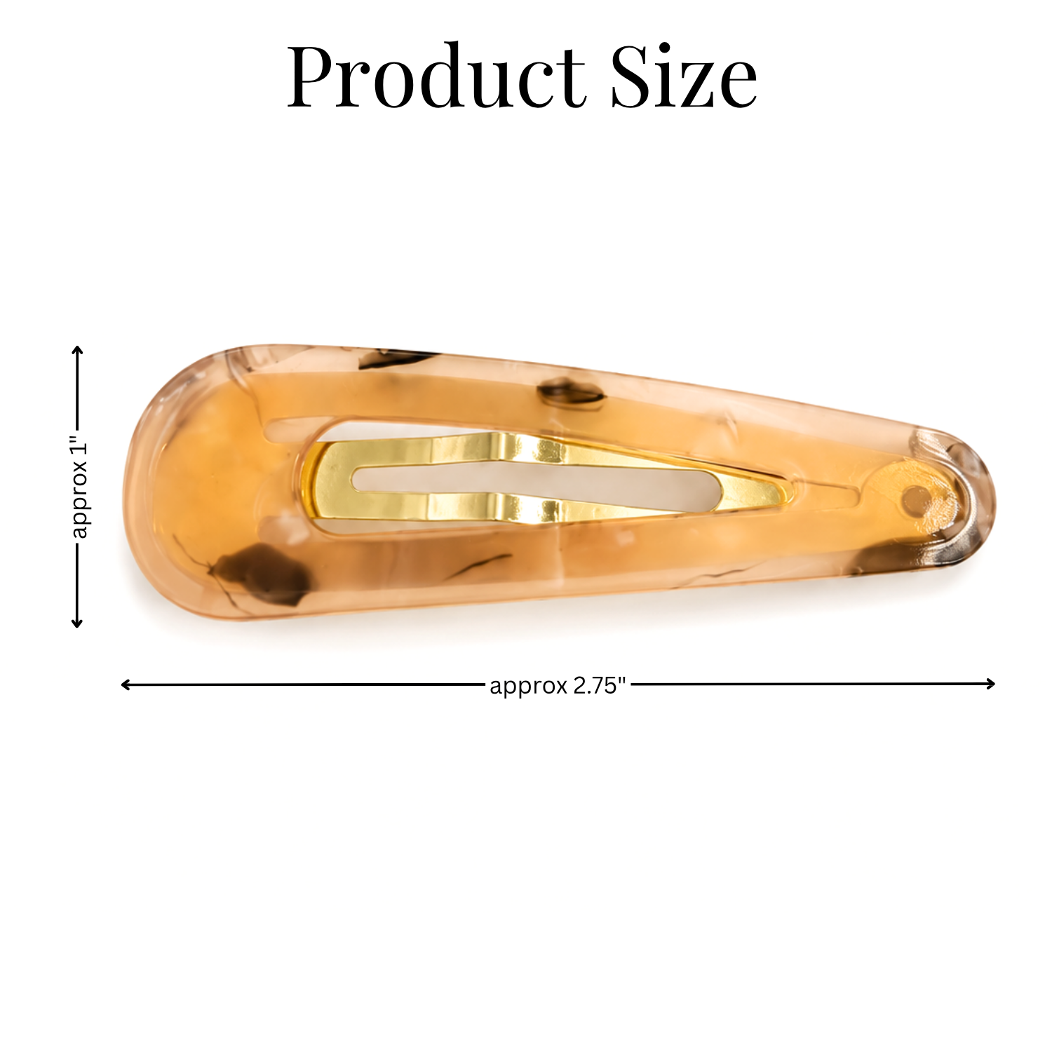 Moeni Teardrop Marble Acetate 2.75 Inch Snap Hair Clips for Women Set of 2