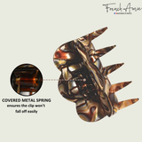 French Amie Crown Wave Small 2.5” Celluloid Handmade Interlocking Hair Claw