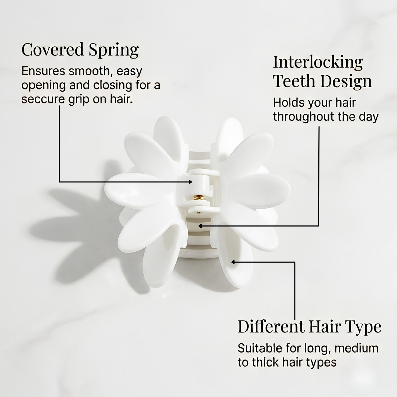 Parcelona French Butterfly 3" Medium Shell Cellulose Jaw Hair Claw for Women