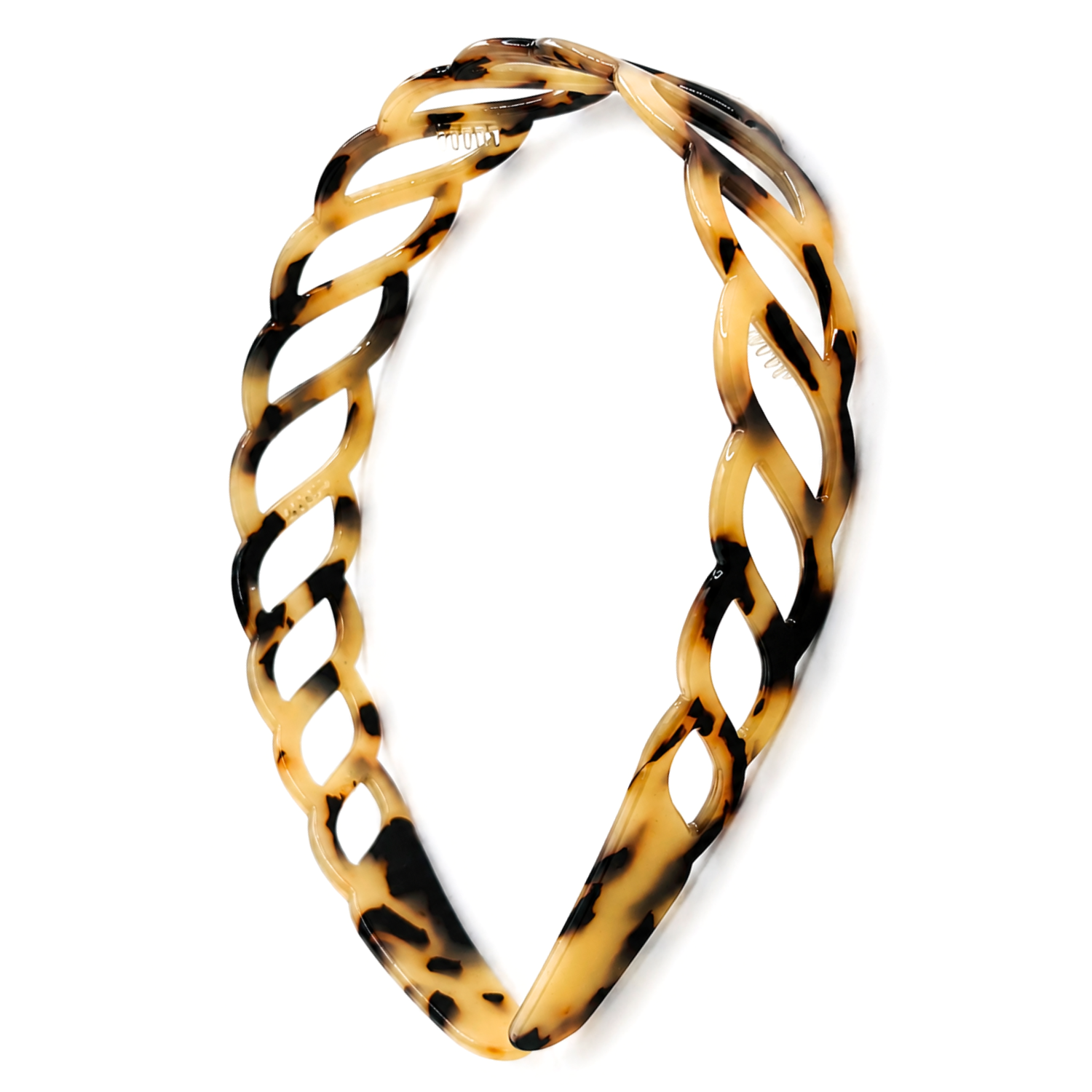 Moeni Twist Acetate Headband with Inner Teeth for Women and Girls