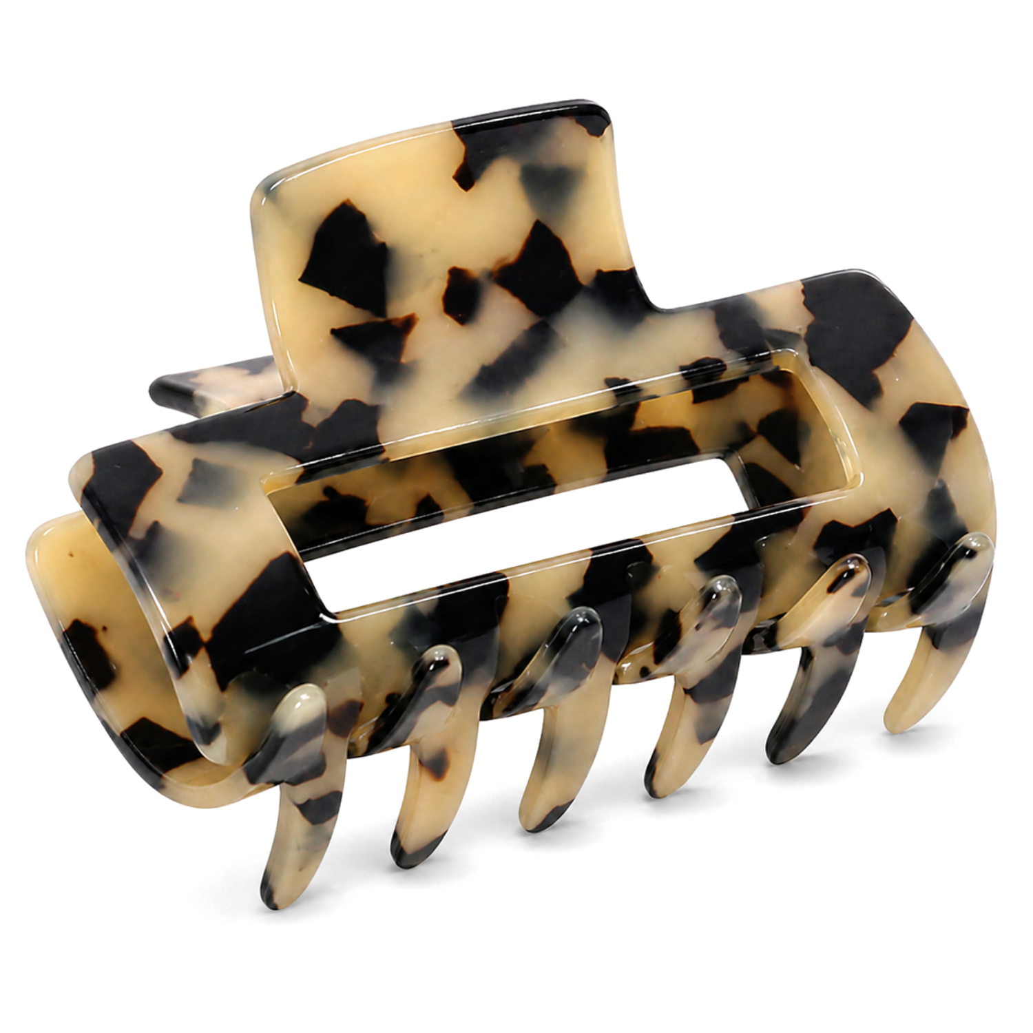 French Amie Geo Medium 3 1/4" Cellulose Acetate Handmade Jaw Hair Claw Clip Women