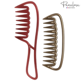 Parcelona Golden Brown Pink Salon Long Teeth Celluloid Acetate Hair Combs