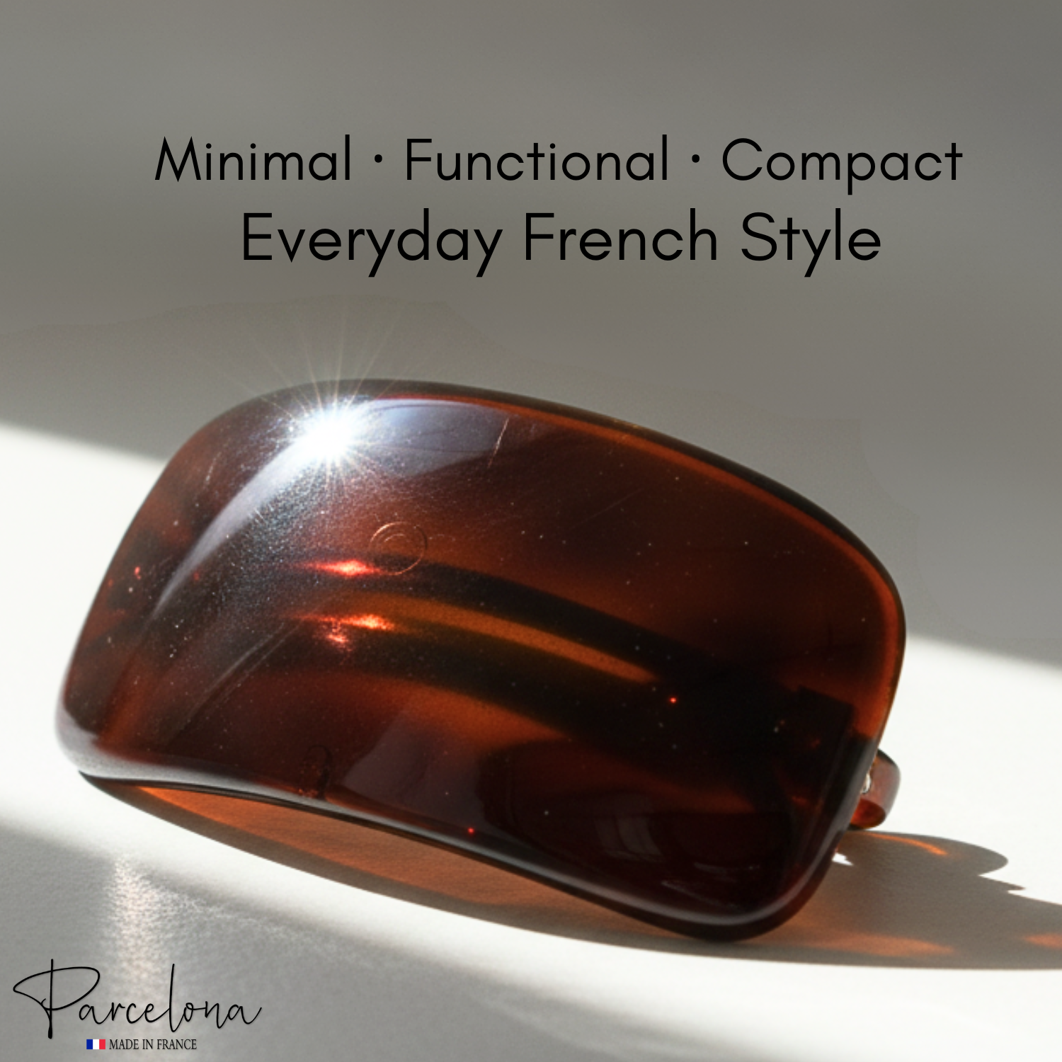 Parcelona French Small Barrette for Fine & Thin Hair Tortoise Shell Non-Slip Hair Clip
