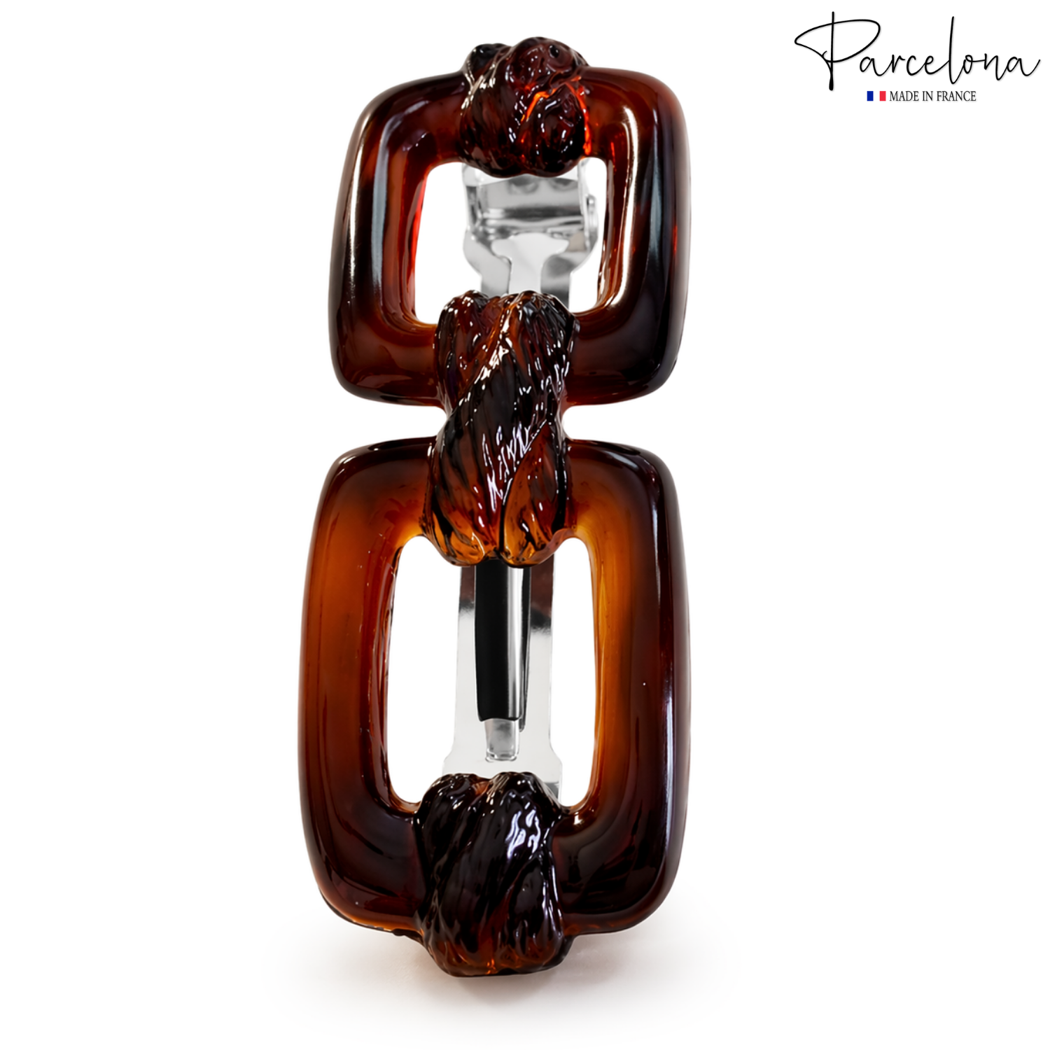 Parcelona French Eyeglass 3.25" Tortoise Shell No Slip Hair Clip Barrette Women