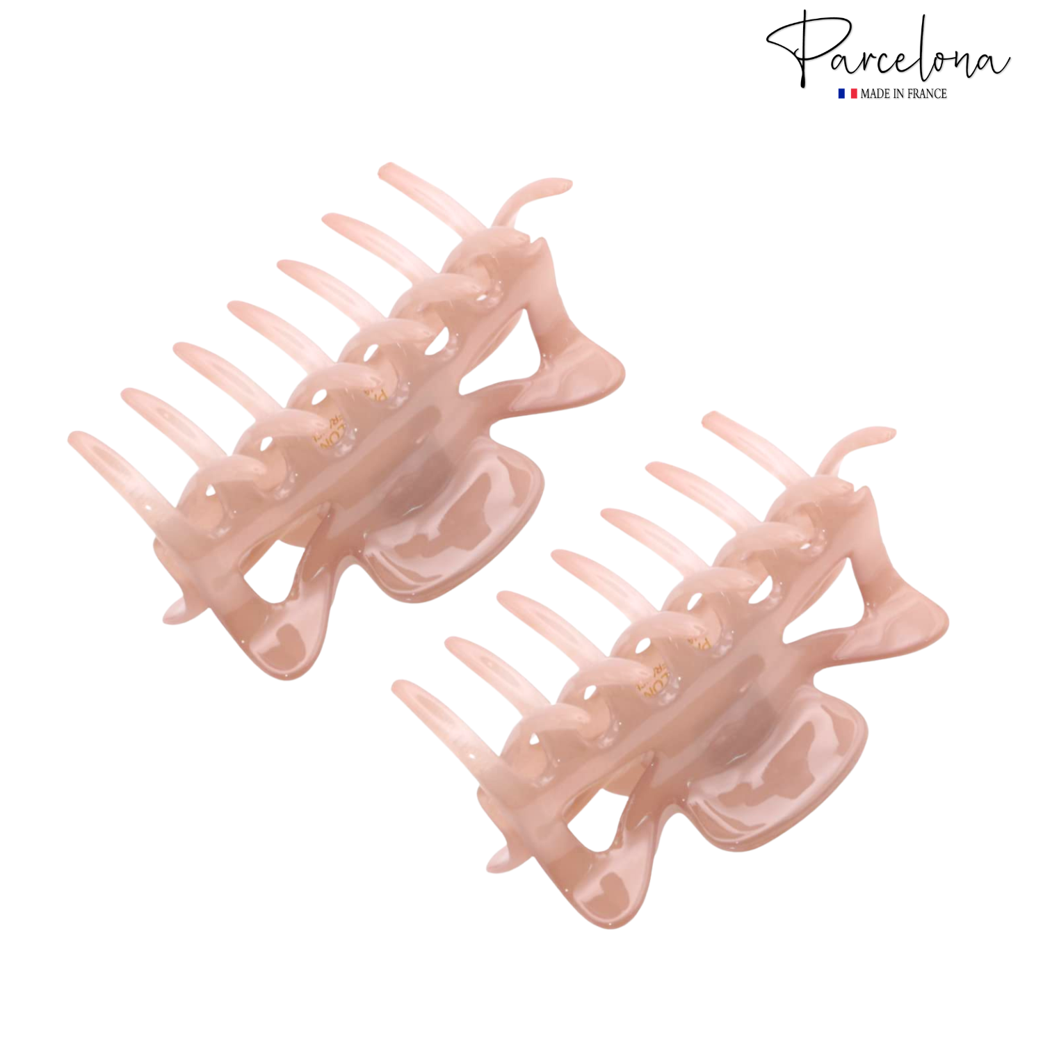 Parcelona French Classic Small 2.5" Celluloid Set of 2 Jaw Hair Claws for Women
