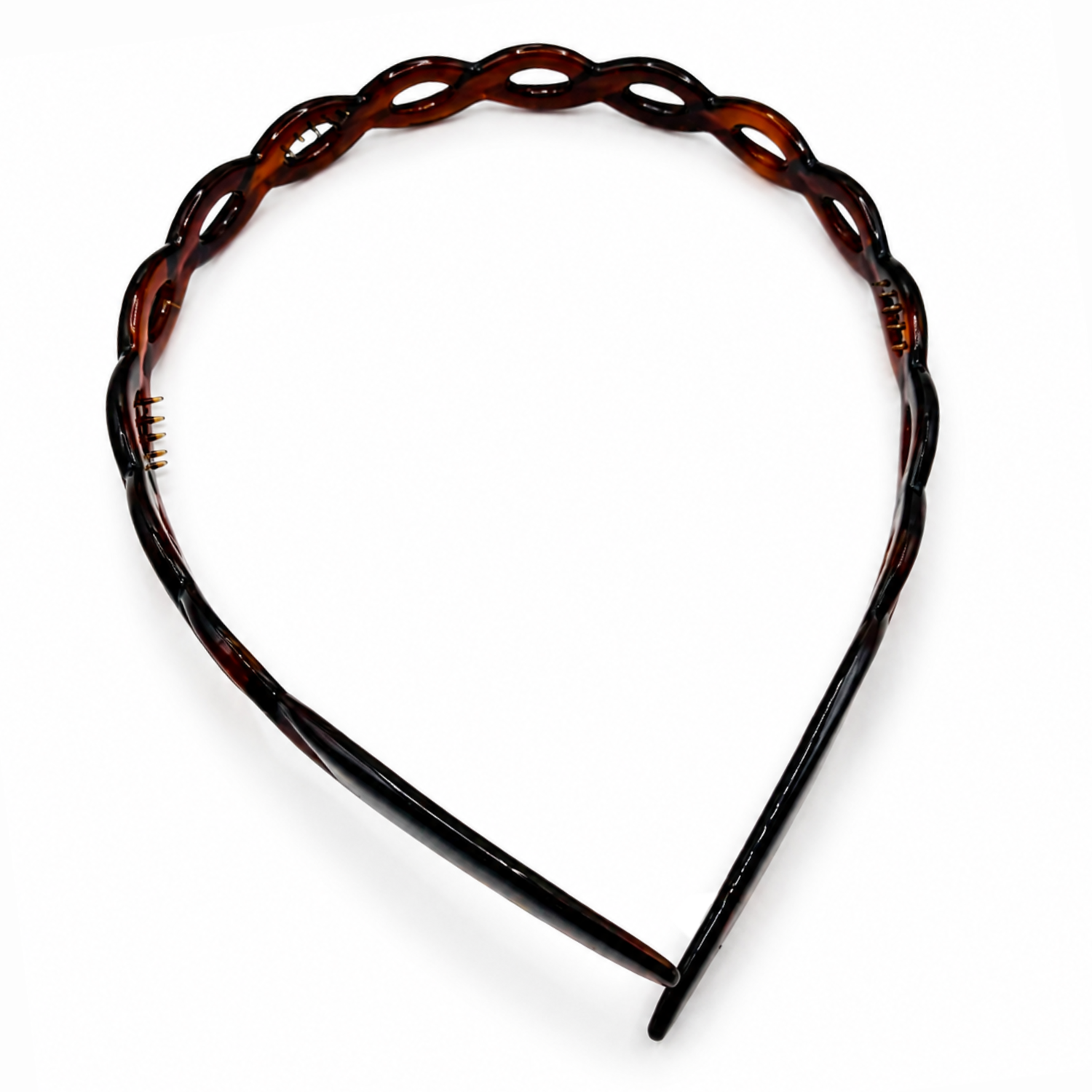 Parcelona Chain Link Hair Band Cellulose Acetate Inner Teeth Women Headband