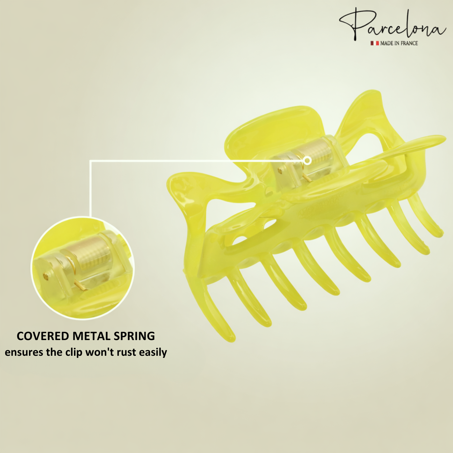 Parcelona French Classic Small 2.5" Celluloid Set of 2 Jaw Hair Claws for Women