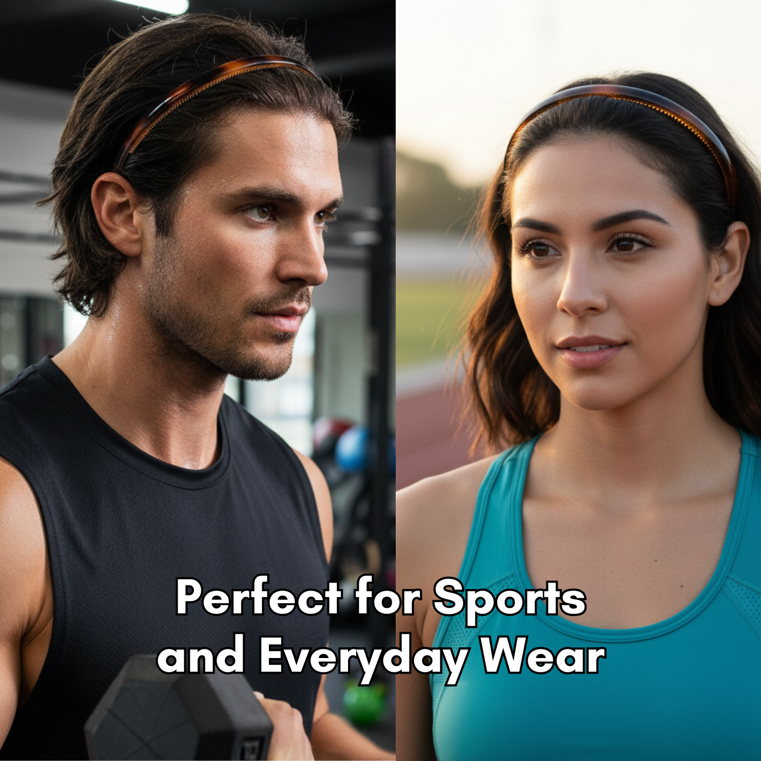 Parcelona French Nue Yoga Headband Inner Grip Teeth Hairband for Women & Men Unisex