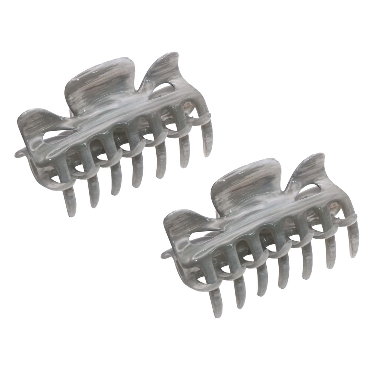 Parcelona French Classic Small 2.5" Celluloid Set of 2 Jaw Hair Claws for Women