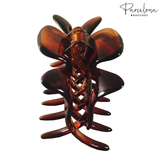 Parcelona French Classic Tortoise Shell Celluloid Medium 3" Jaw Hair Claw(2 Pcs)