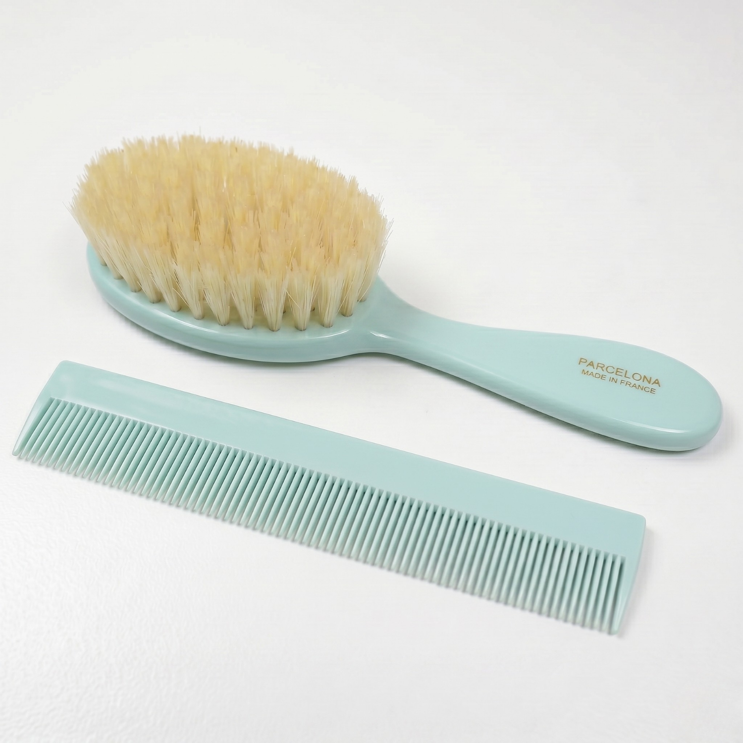 Parcelona French Grooming Combo 6” Cellulose Baby Brush and Comb for Toddlers