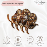 French Amie Crown Wave Small 2.5” Celluloid Handmade Interlocking Hair Claw