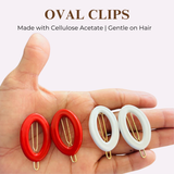 Parcelona French Eggie Oval Shell Mini Side Slide Barrette Hair Clips - 4 Pieces