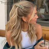 French Amie Long Rectangle Handmade Large Hair Barrette Clip for Women N Girls