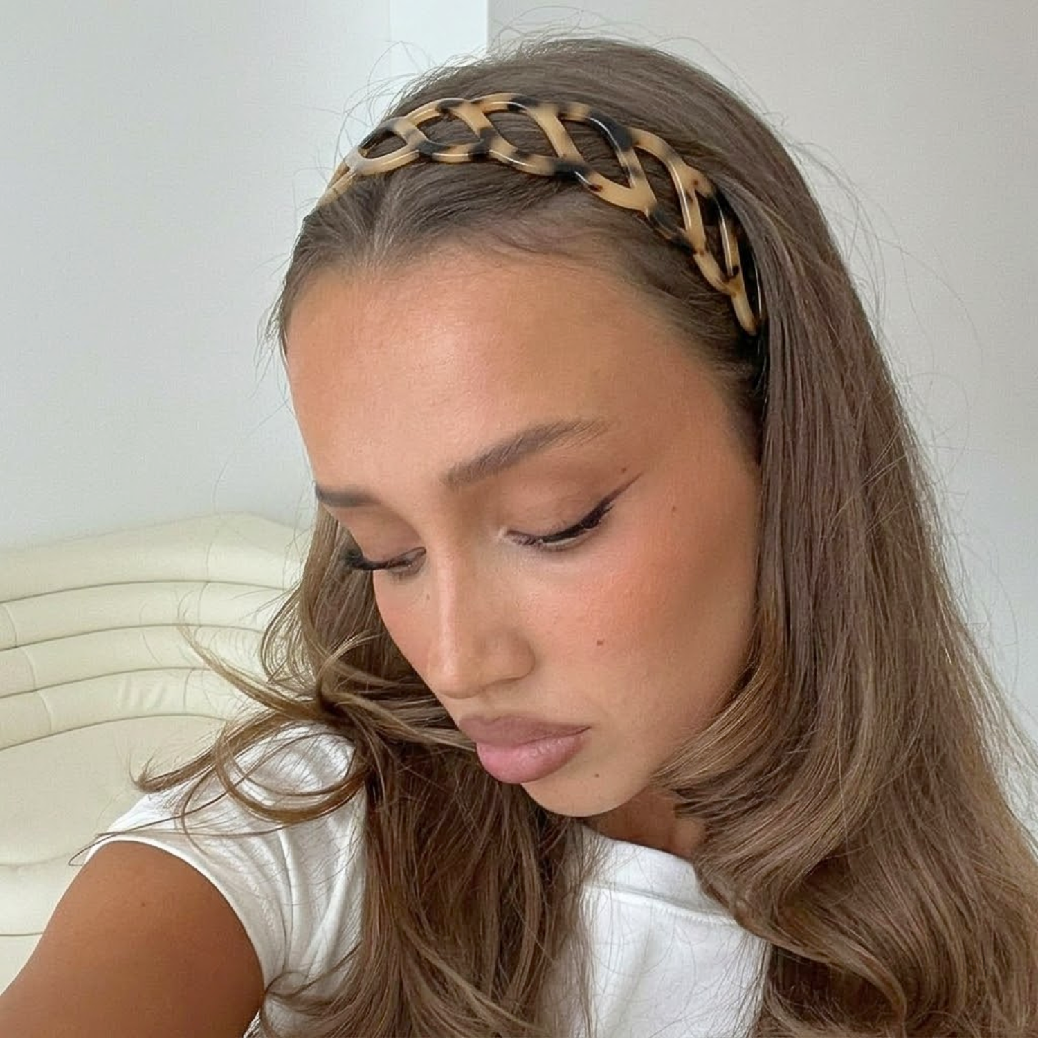 Moeni Twist Acetate Headband with Inner Teeth for Women and Girls
