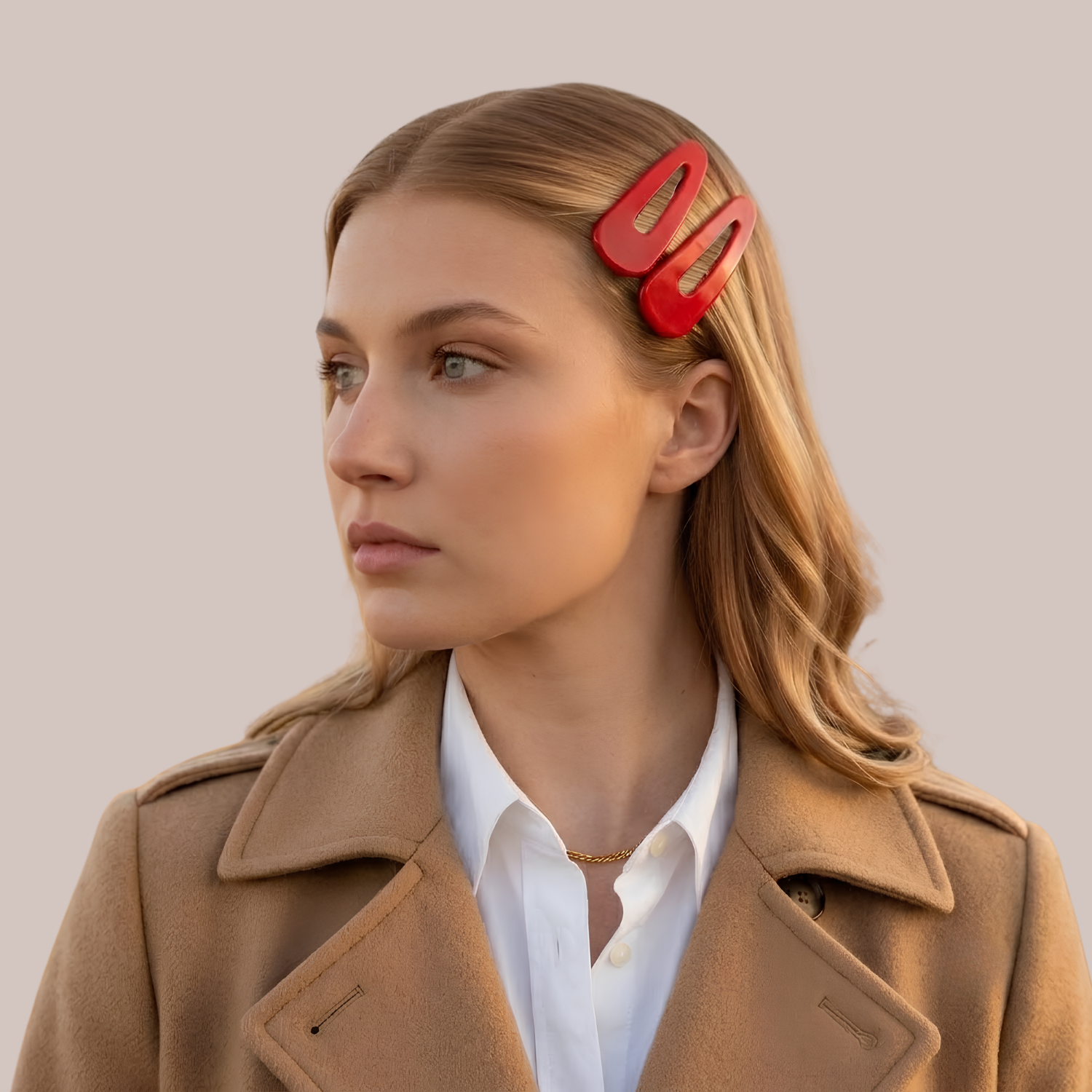French Amie Clic Clac Large Handmade Cellulose Snap Hair Pins for Women(2 Pcs)