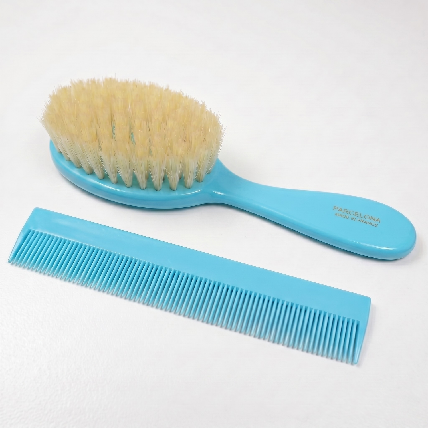 Parcelona French Grooming Combo 6” Cellulose Baby Brush and Comb for Toddlers