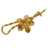 Parcelona French Large 4" Crystal Flower Cellulose Twist and Clip Hair Barrette