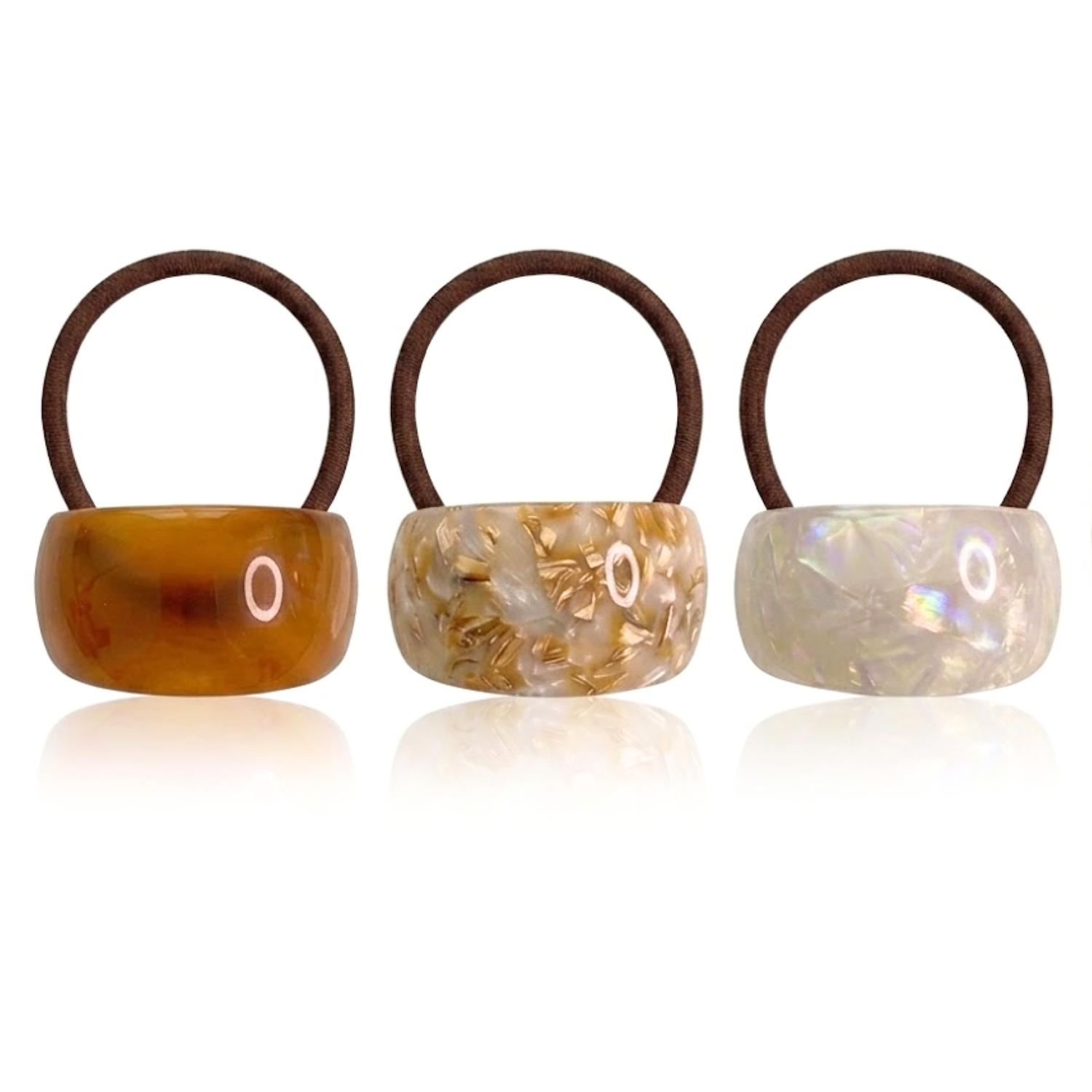 Moeni Curved Cuff Ponytail Holder Elastic Hair Tie Wrap Hair Accessories 3 Pcs