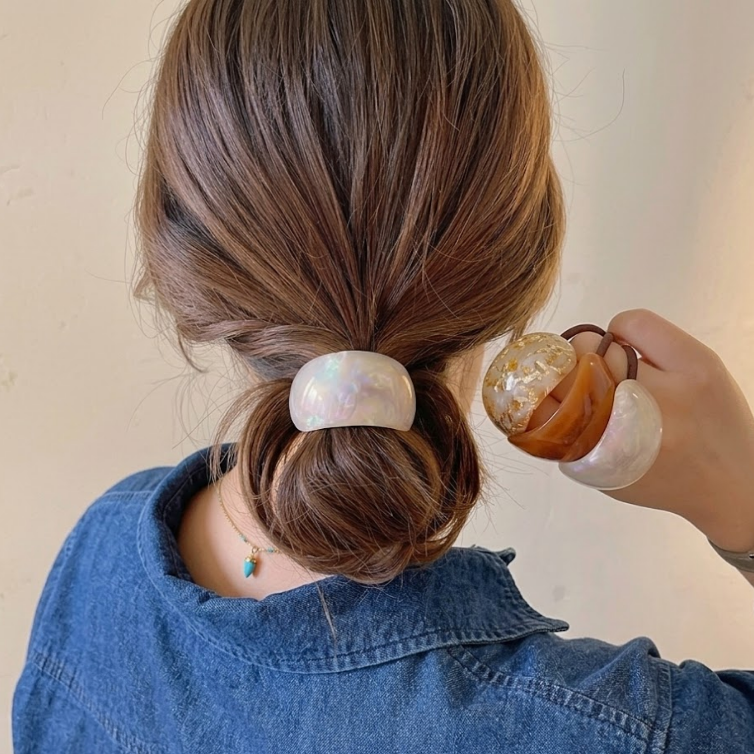 Moeni Curved Cuff Ponytail Holder Elastic Hair Tie Wrap Hair Accessories 3 Pcs