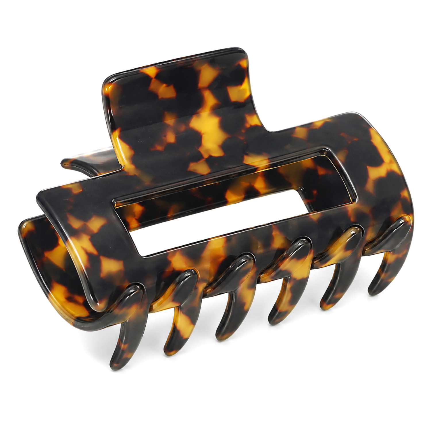 French Amie Geo Medium 3 1/4" Cellulose Acetate Handmade Jaw Hair Claw Clip Women