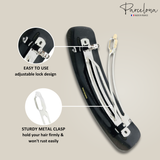 Parcelona French Flat Extra Large Wide Celluloid Acetate Hair Barrette for Women