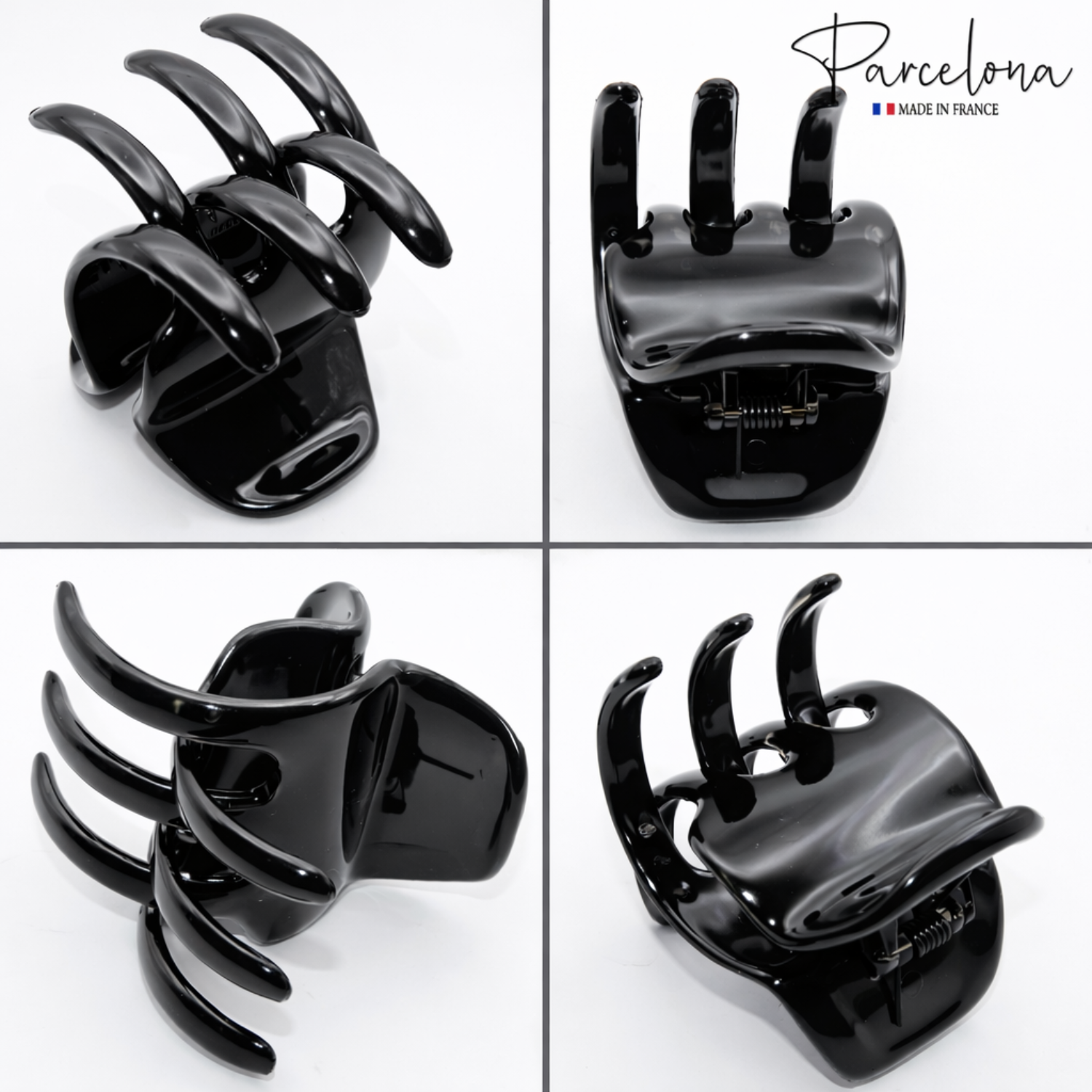 Parcelona French Classic Large Pony Cellulose Jaw Hair Claw for Women and Girls