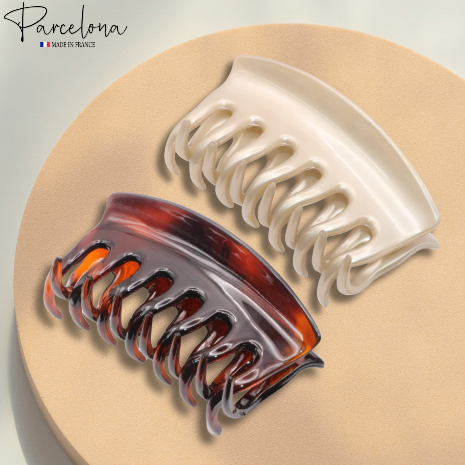 Parcelona French Arch Medium 3 1/4" Cellulose Hair Claw for Women & Girls