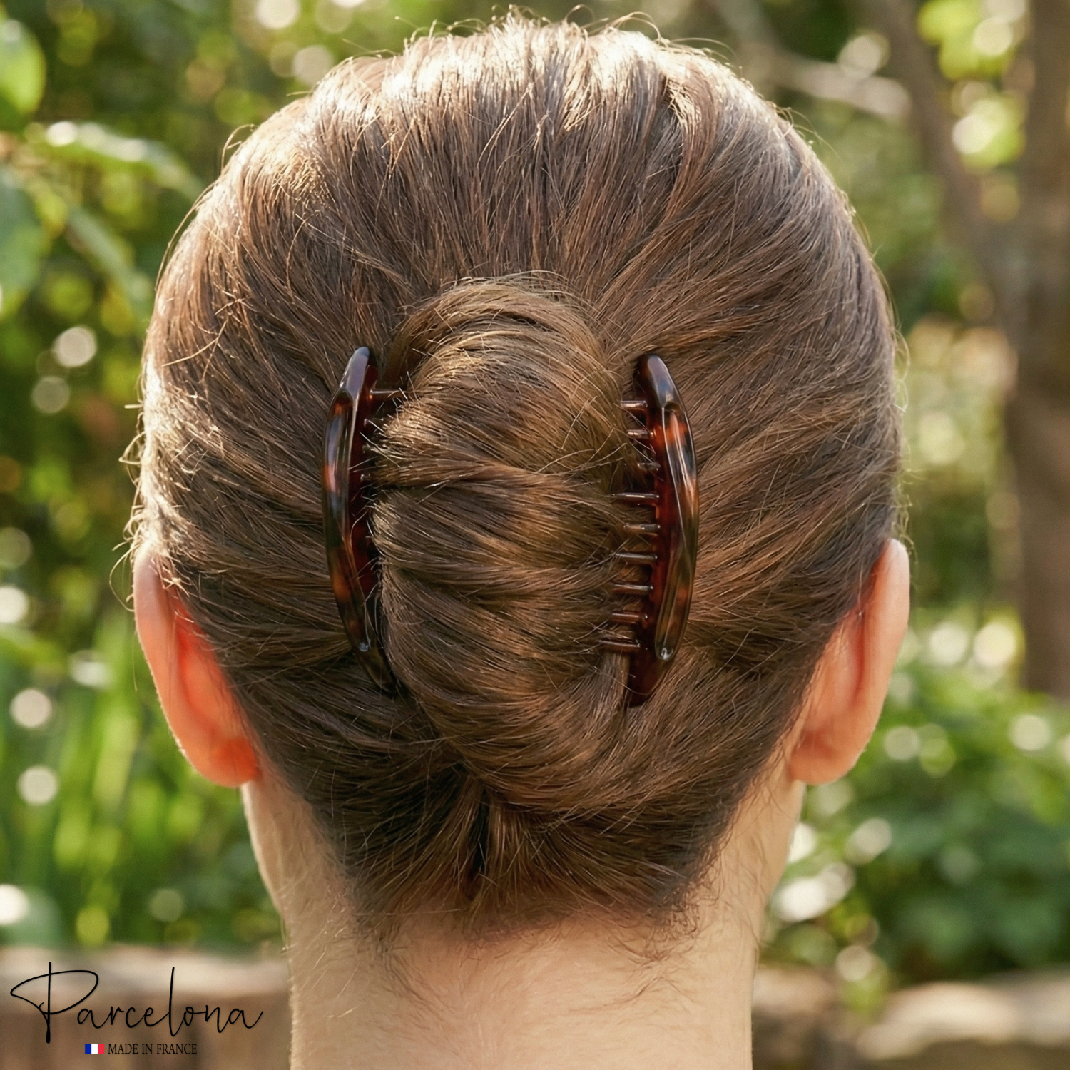 Parcelona Set of 2 French Side Combs Tortoise Shell Hair Slides Bun French Twist