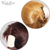 French Amie Handmade Onde 2 3/4" Medium Cream Ivory Hair Side Slider In Claw