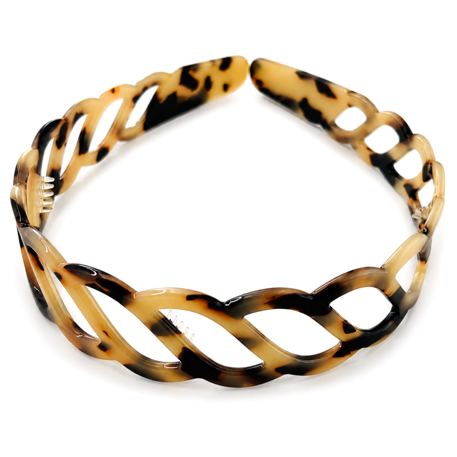 Moeni Twist Acetate Headband with Inner Teeth for Women and Girls