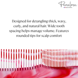Parcelona French Dressing Comb 7.5" Wide Narrow Teeth Detangler Hair Accessories
