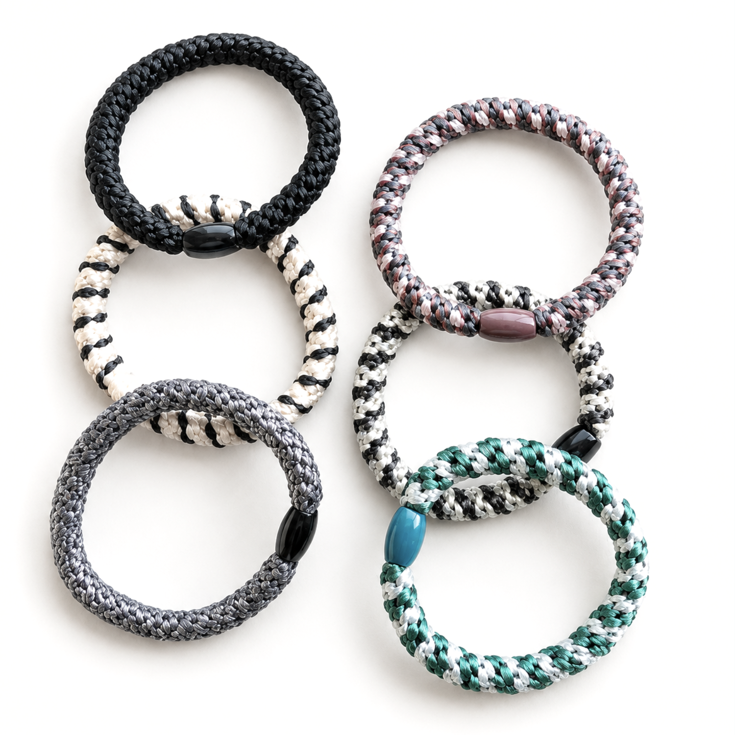 Moeni Braided 6 Hair Ties Thick Damage Free Ponytail Holders Elastics Bracelets