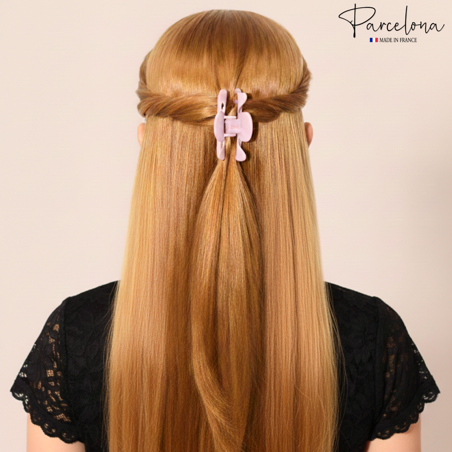 Parcelona French Classic Small 2.5" Celluloid Set of 2 Jaw Hair Claws for Women