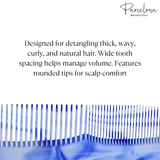 Parcelona French Dressing Comb 7.5" Wide Narrow Teeth Detangler Hair Accessories