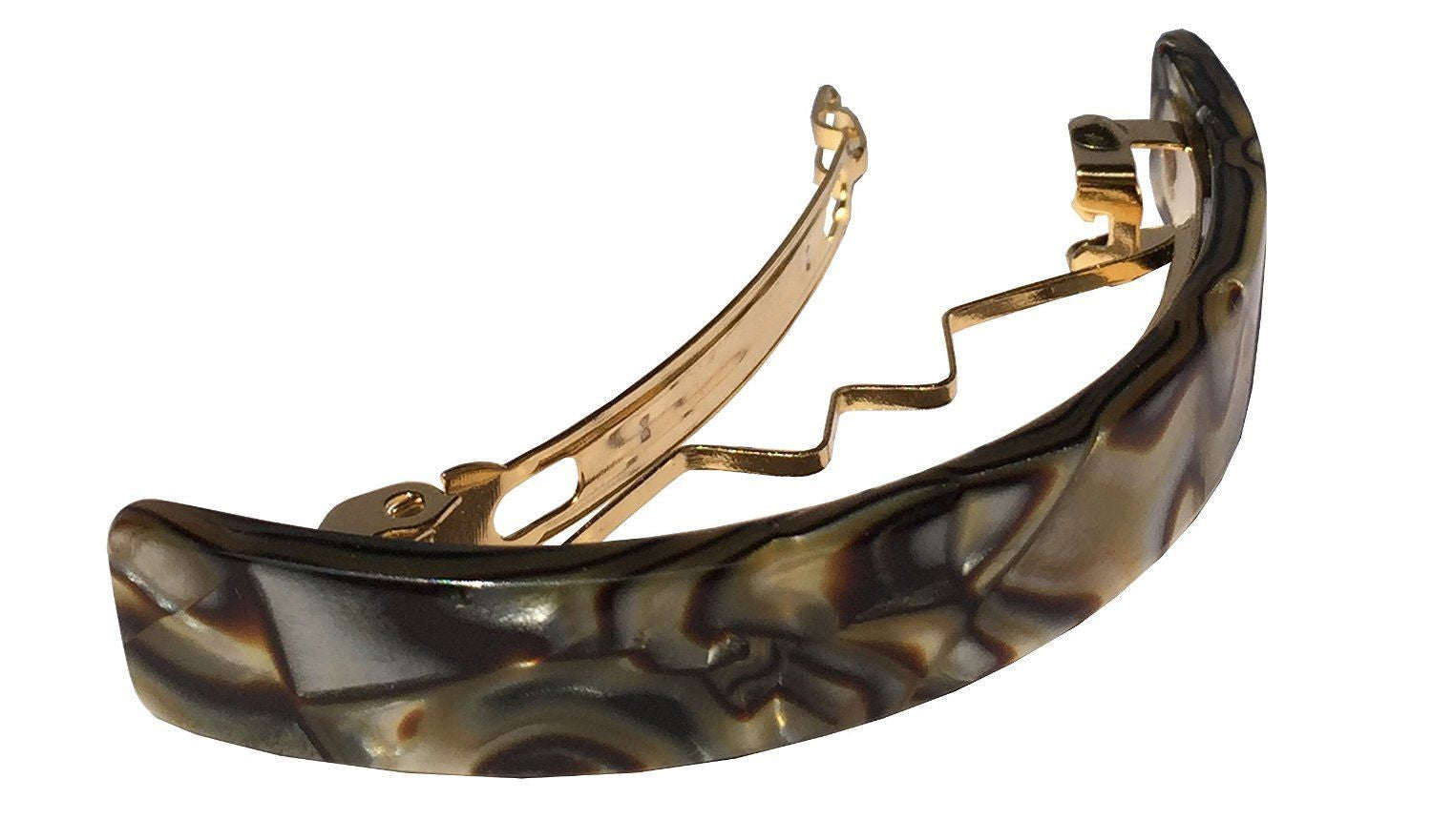 French Amie Curved Small Celluloid Handmade Automatic Hair Clip Hair Barrettes-FRENCH AMIE-ebuyfashion.com