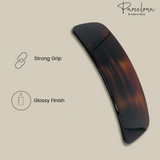 Parcelona French Flat Extra Large Wide Celluloid Acetate Hair Barrette for Women