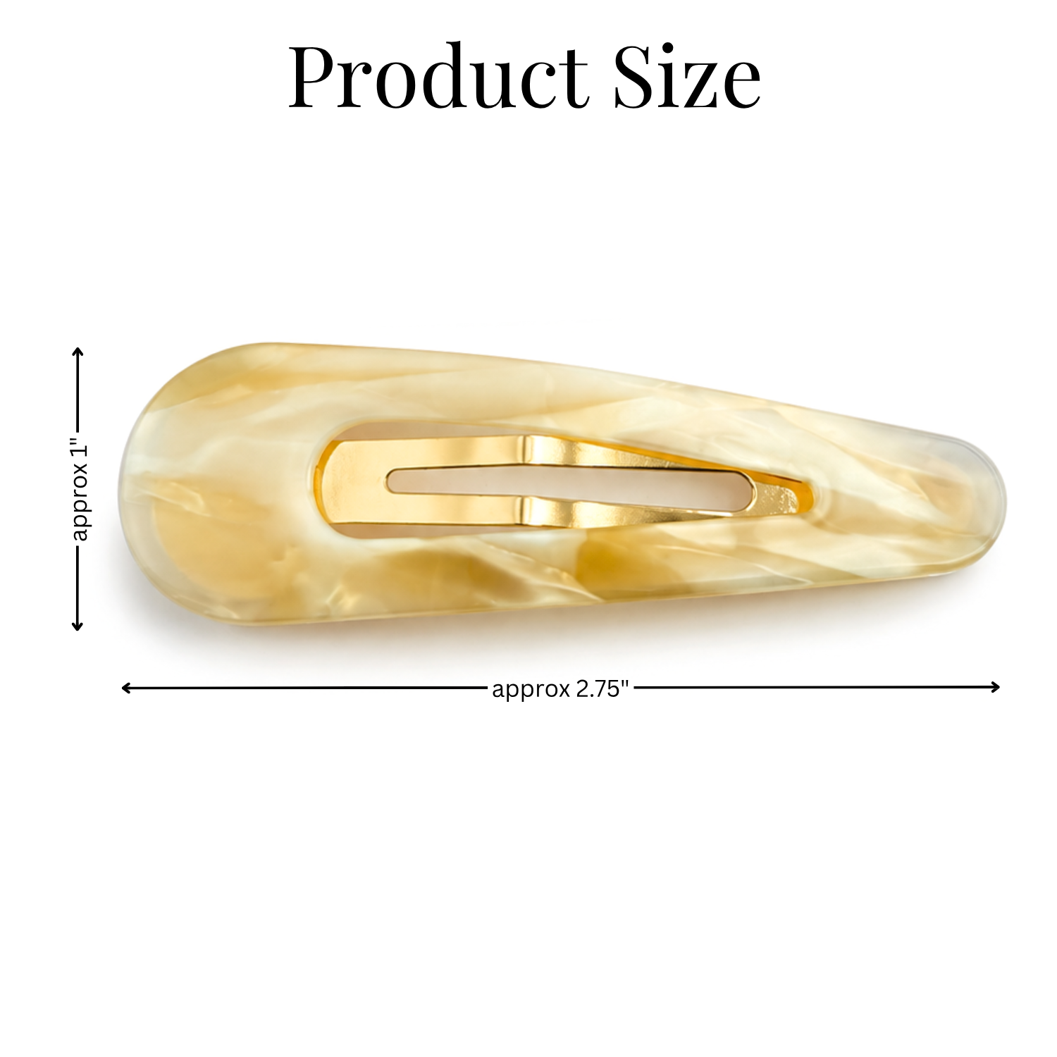 Moeni Teardrop Marble Acetate 2.75 Inch Snap Hair Clips for Women Set of 2