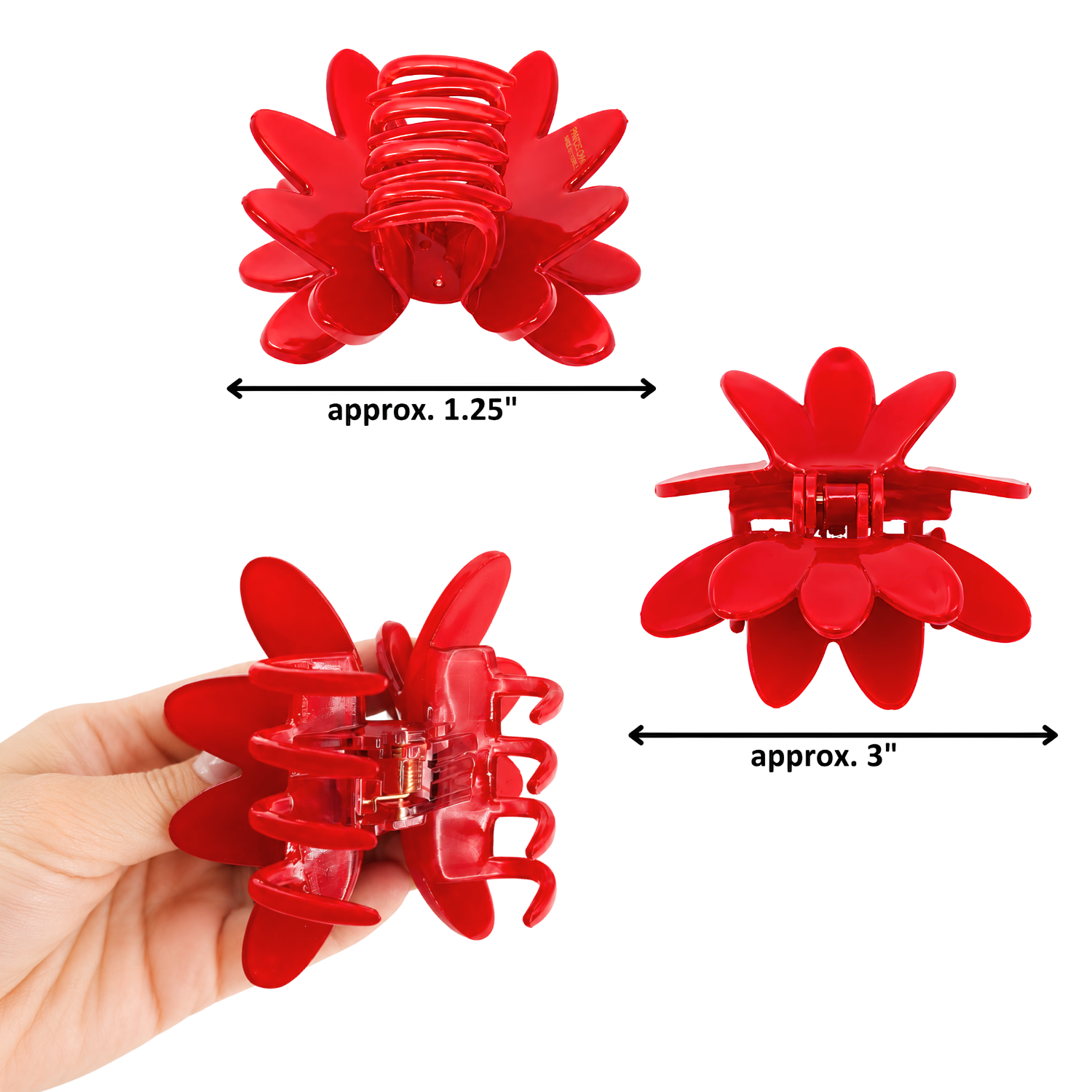 Parcelona French Butterfly 3" Medium Shell Cellulose Jaw Hair Claw for Women