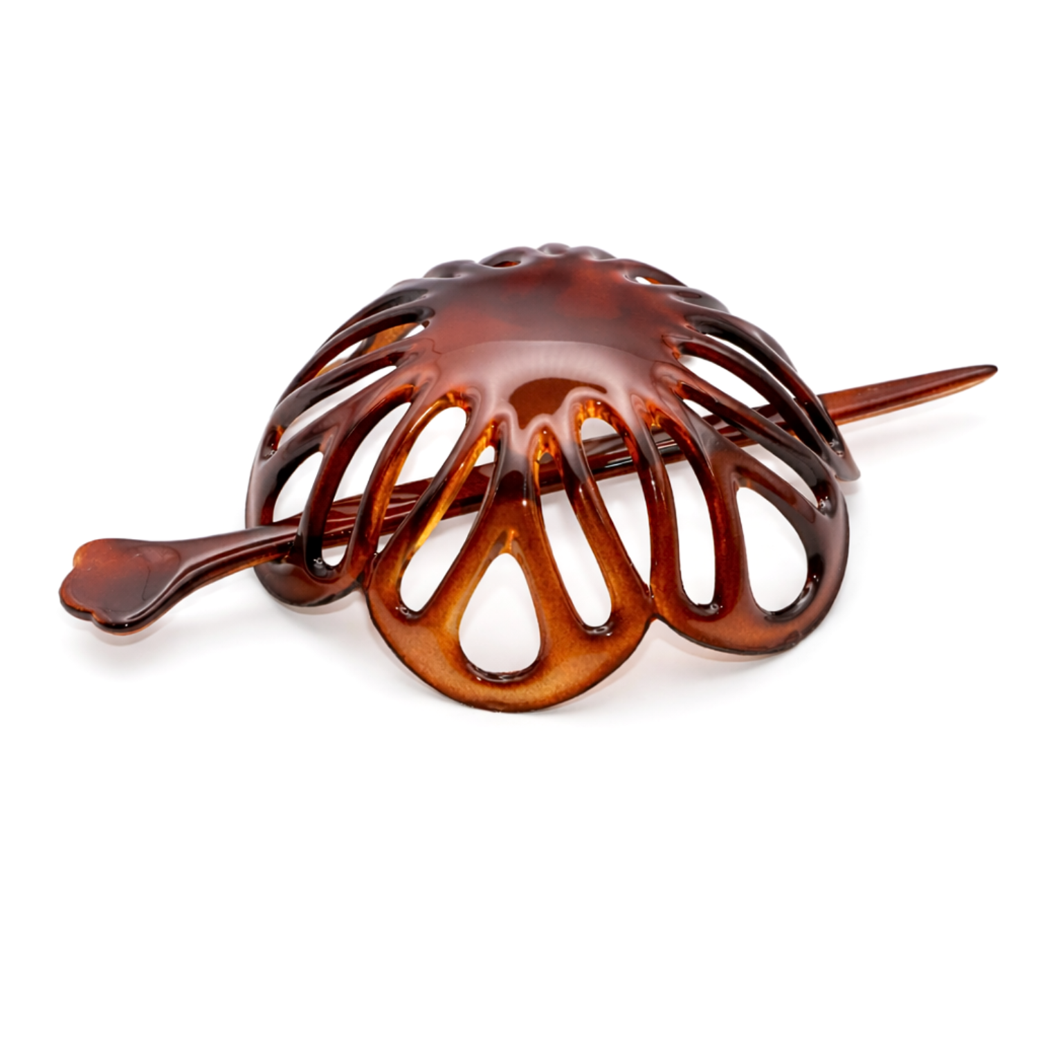 Parcelona French Radial 3.5 Inch Dome Bun Holder Hair Slide Cuff Pin with Stick