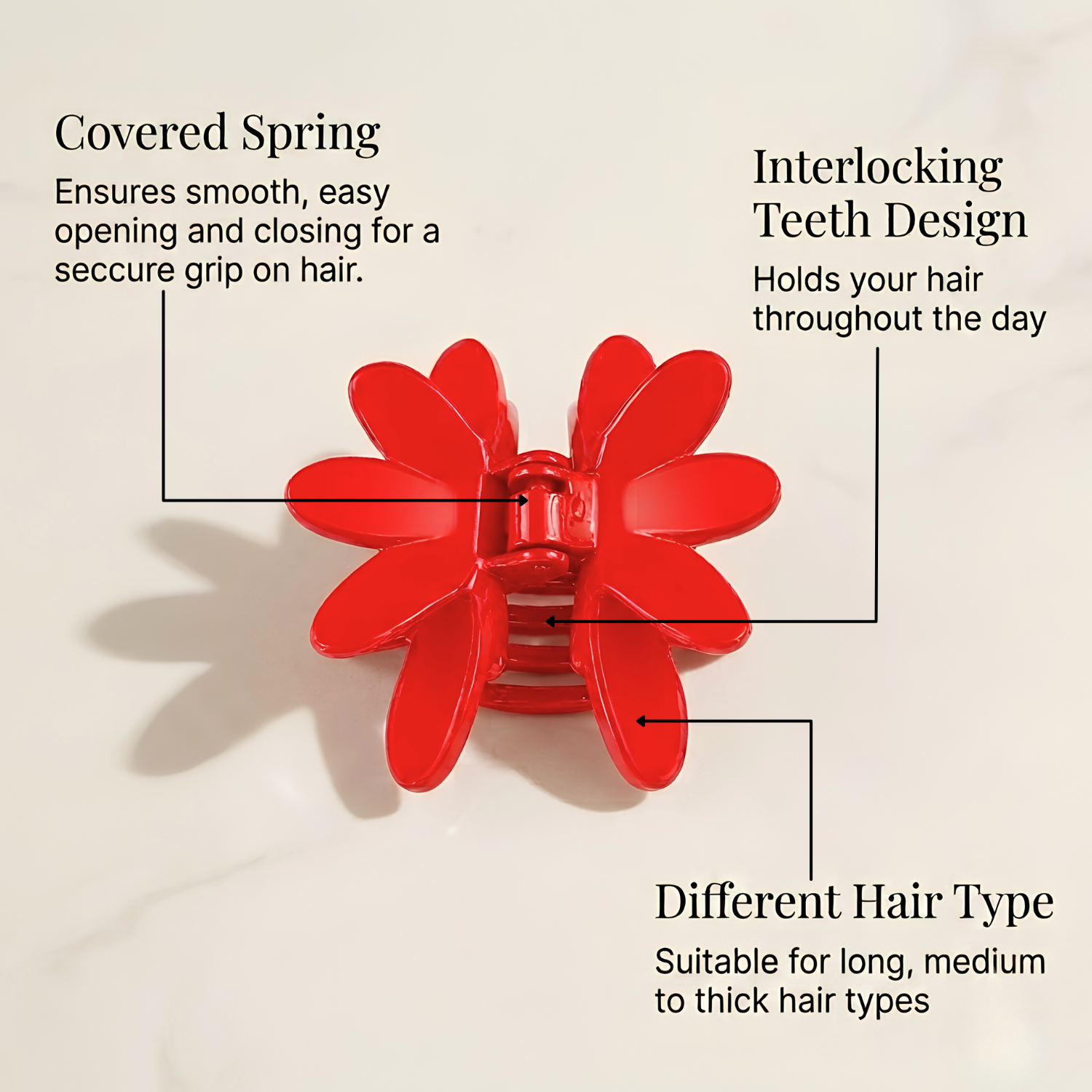 Parcelona French Butterfly 3" Medium Shell Cellulose Jaw Hair Claw for Women