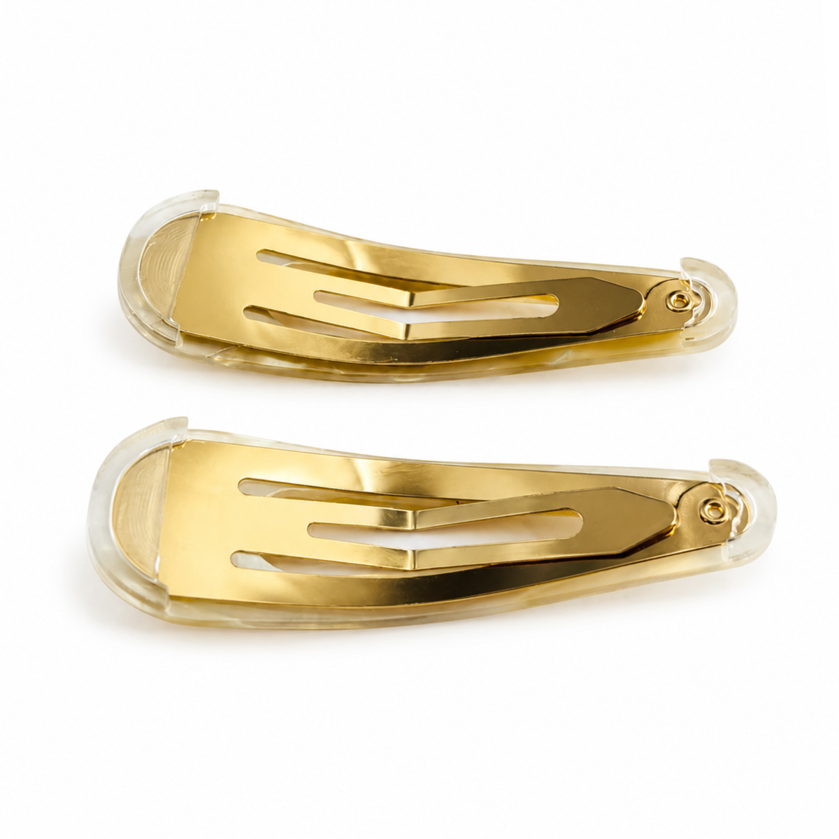 Moeni Teardrop Marble Acetate 2.75 Inch Snap Hair Clips for Women Set of 2