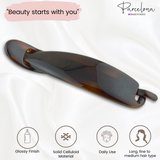 Parcelona Tortoise Shell Banana Hair Clip – Curved Ponytail Holder for Women’s