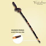 French Amie Knot Handmade  7" Tokyo Cellulose Acetate Chignon Bun Hair Pin Stick