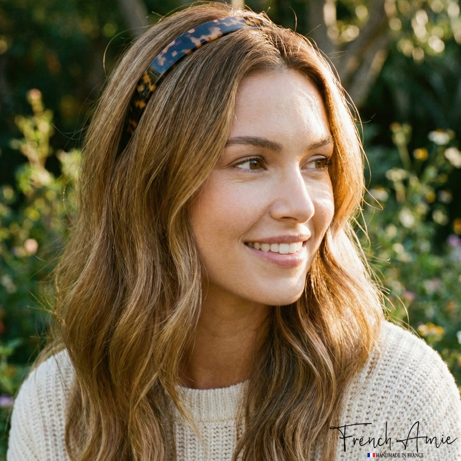 French Amie Wide Headband 1/2" Handmade Celluloid Hair Accessories Women & Girls