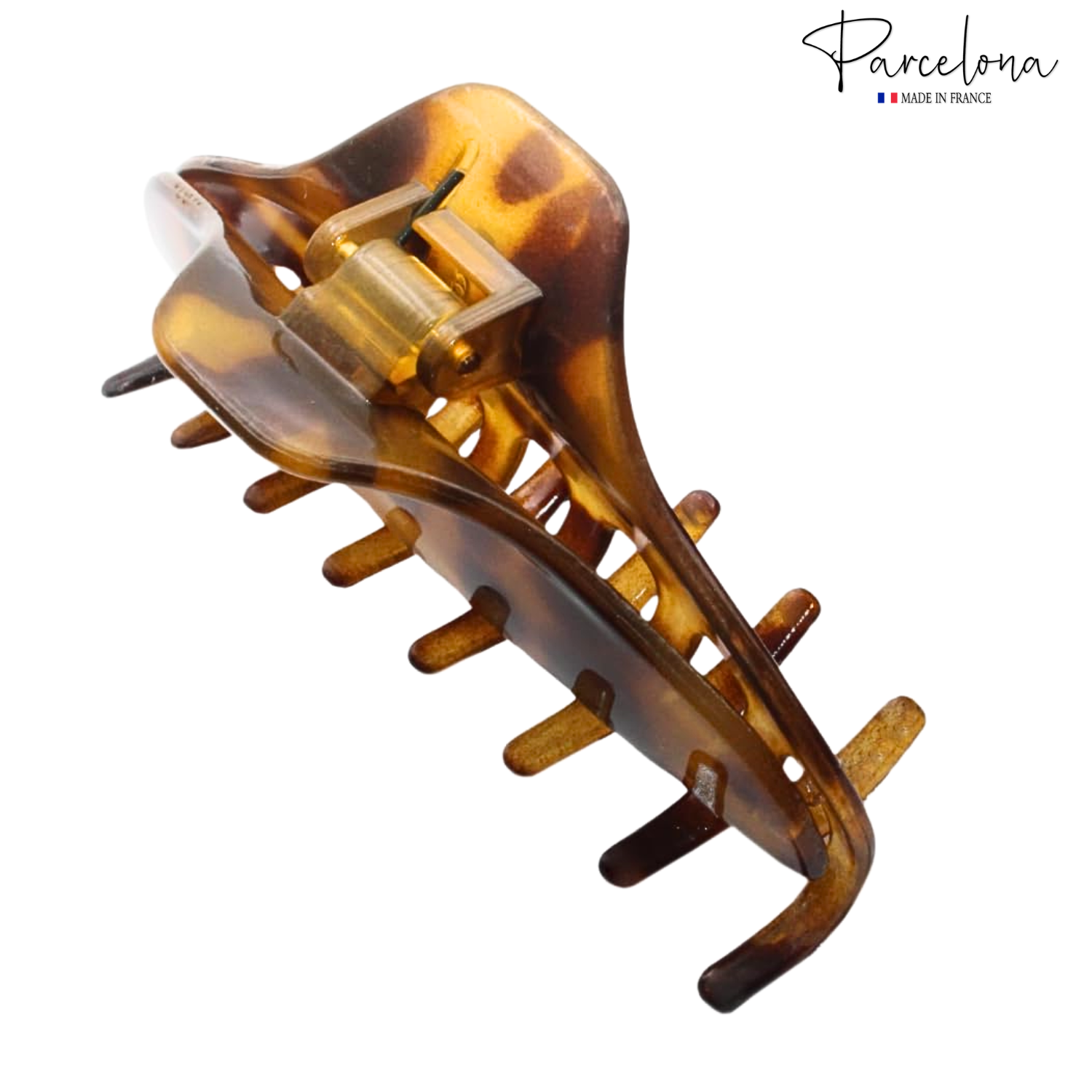 Parcelona French Boss Thin 3 1/2" Medium Cellulose Jaw Hair Claw for Women