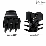 Parcelona French Mignon 1.25" Mini Hair Claw Crystal Accent Clips for Women 2pcs