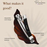 Parcelona French Leaf Barrette 4.5" Tortoise Shell Cellulose Acetate Hair Clip Grip